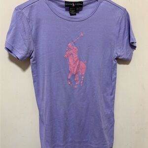 Ralph Lauren Lavender Tee with Pink Polo Pony